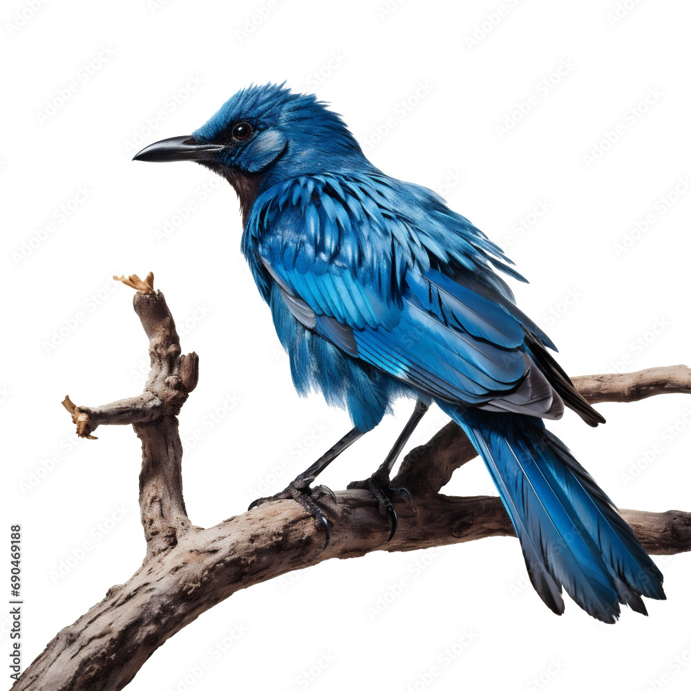 Fototapeta premium blue blackbird isolated on white