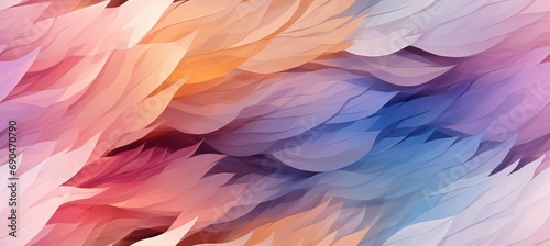 Colorful feather texture background. Generative AI technology.   © Hero Design