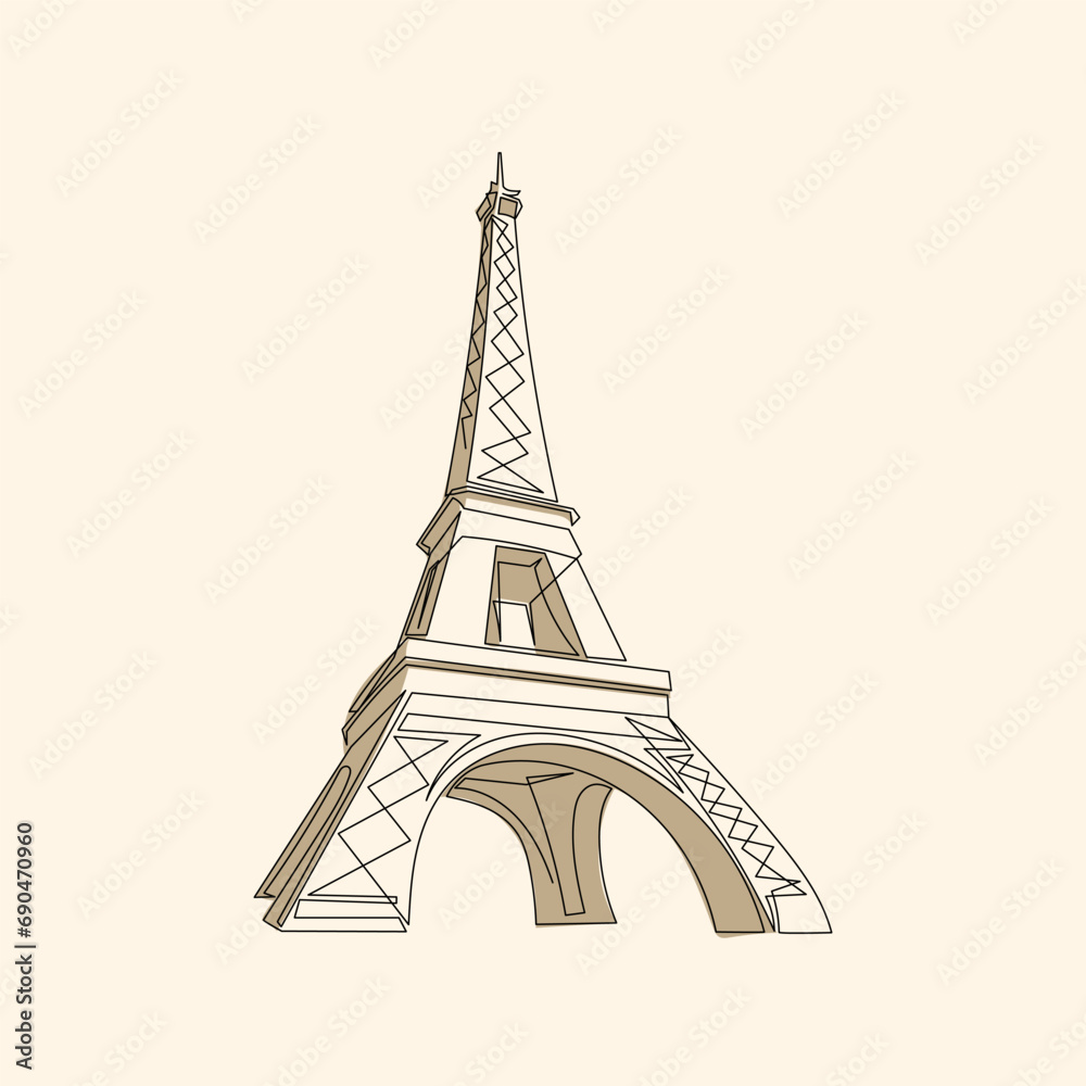 Obraz premium The Eiffel Tower Parisian Elegance in One Stroke