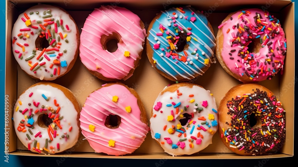 Box Of Donuts Assortment.  (Generative AI).