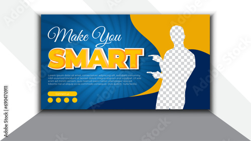 Creative business youtube thumbnail design template.