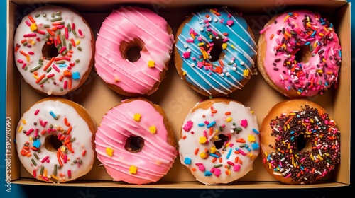 Box Of Donuts Assortment. (Generative AI).