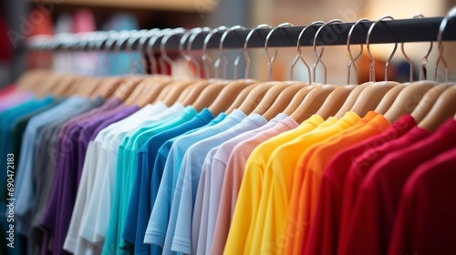 T-Shirts on Display in a Store, Offering a Variety of Choices for Shoppers