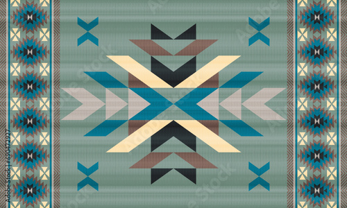 American ethnic native pattern.Traditional Navajo,Aztec,Apache,Southwest and Mexican style fabric pattern.Abstract vector motifs pattern.Design for fabric,clothing,blanket,carpet,woven,wrap,decoration