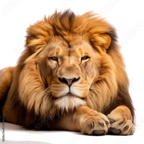a male lion on a transparent background - PNG file - created using AI © Syukra