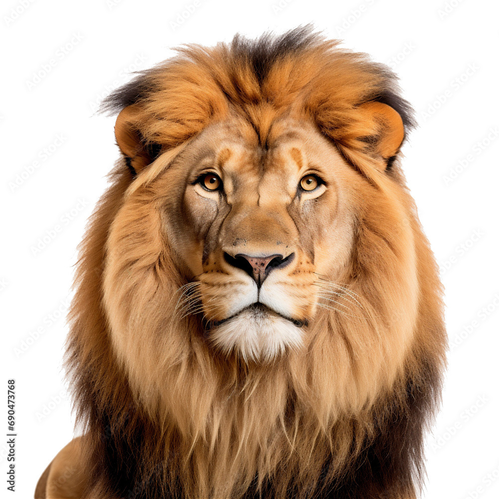 a male lion on a transparent background - PNG file - created using AI