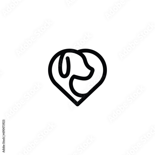 Modern heart dog animal 