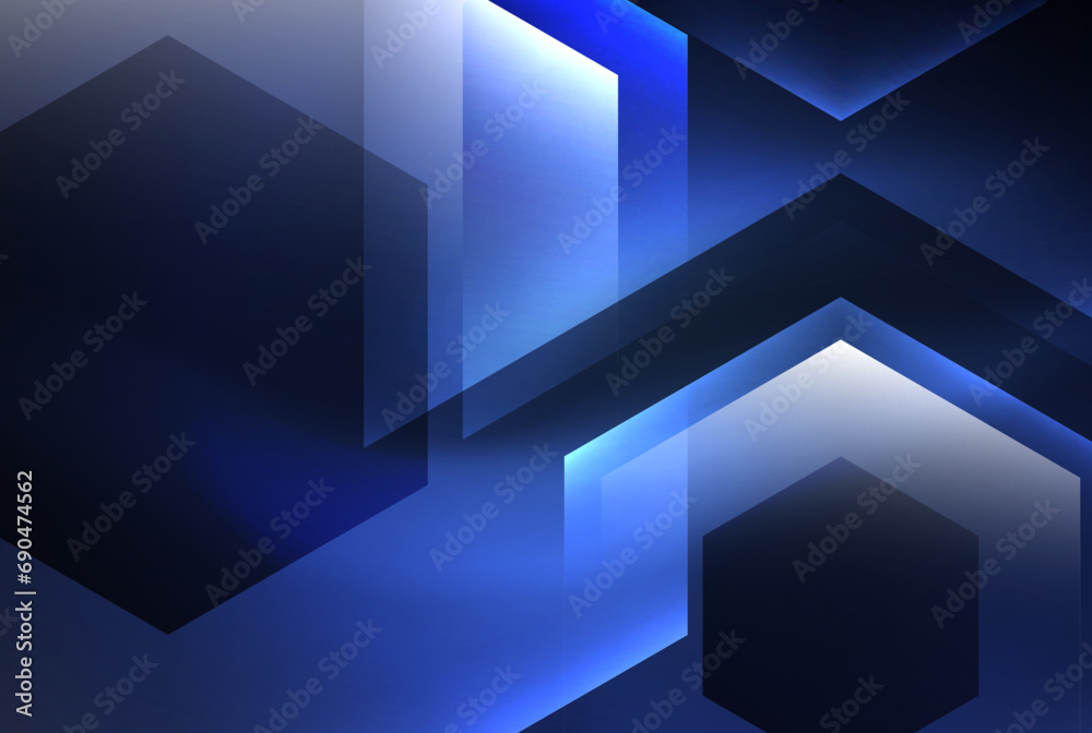 Arrow hexagon neon light glowing shapes background. Vector illustration For Wallpaper, Banner, Background, Card, Book Illustration, landing page