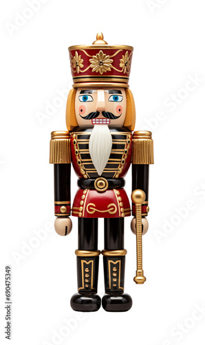 Christmas vintage nutcracker on transparent background