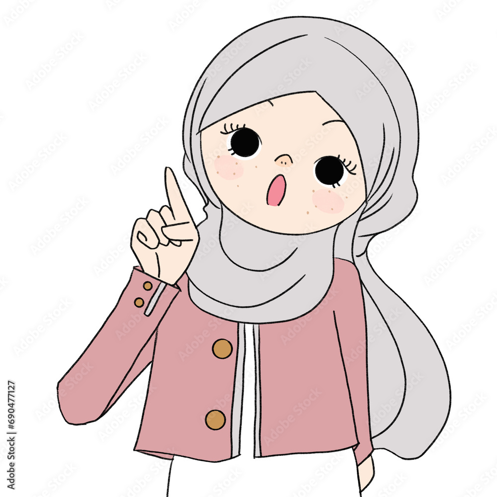 hijab girl , illustration muslim woman is refusing , showing refusing sign, character muslim girl cartoon hijab girl , illustration muslim woman is refusing , showing refusing sign, character muslim girl cartoon
