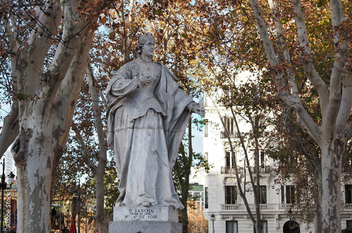statue of doña sancha queen of leon in the plaza de oriente in madrid photo