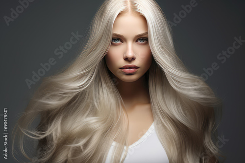 beautiful blonde woman with long blonde hair