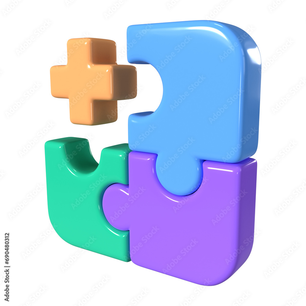 Extension 3D Illustration Icon Extension 3D Illustration Icon