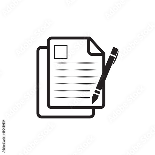 Document vector file icons. Paper documents icons, signs. Clipboard, checklist, report, survey or agreement editable stroke outline icon. vector design.