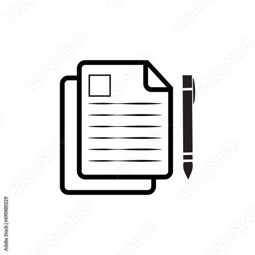 Document vector file icons. Paper documents icons, signs. Clipboard, checklist, report, survey or agreement editable stroke outline icon. vector design.