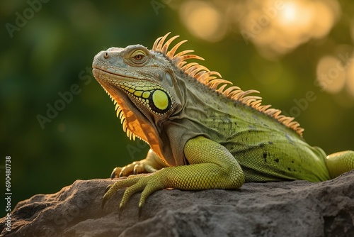  Iguana basking on a rock in natural sunlight © Exotic Escape