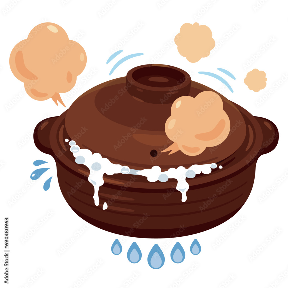 お湯が吹きこぼれる土鍋