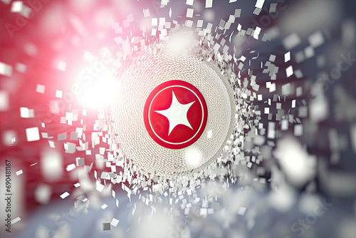 3d minimalist tunisian flag bokeh background Generative AI photo