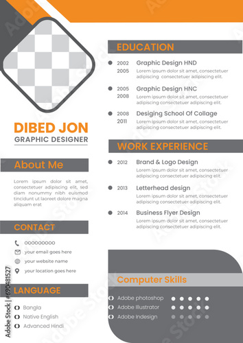 Digital CV or Resume Design. (ID: 690481527)