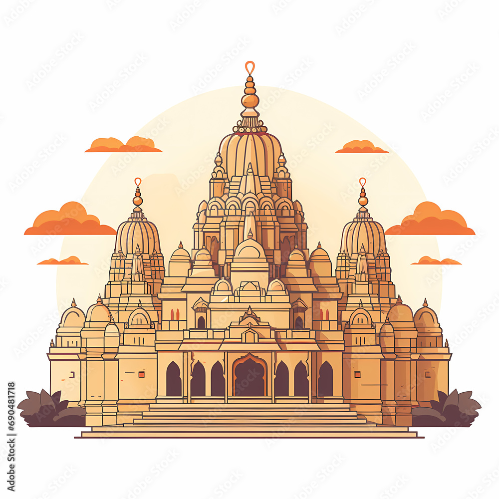 Cartoon indian Temple