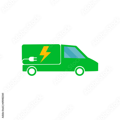 electric van delivery truck vector ev car