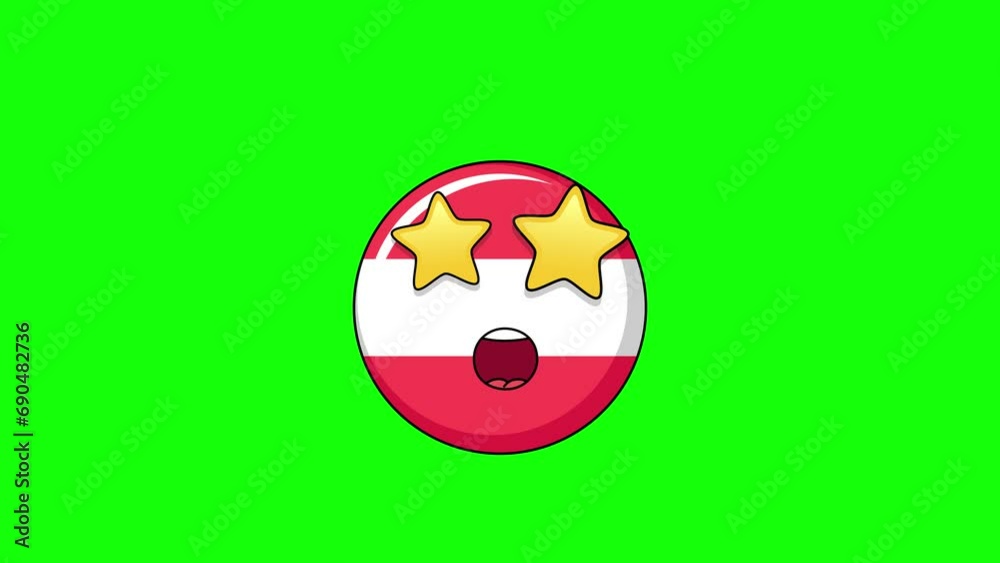 flag of austria character of Grinning face with star eyes, expression of amazing, impressive flag of austria character of Grinning face with star eyes, expression of amazing, impressive