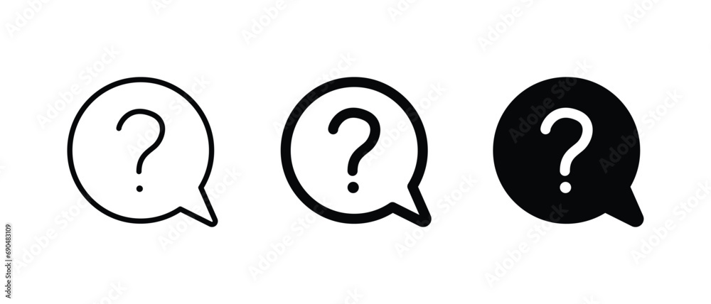 Question icon set vector for web, ui, and mobile apps Question icon set vector for web, ui, and mobile apps