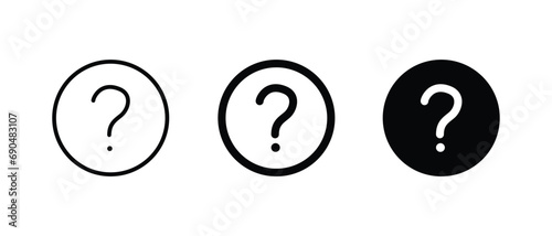 Question icon set vector for web, ui, and mobile apps photo
