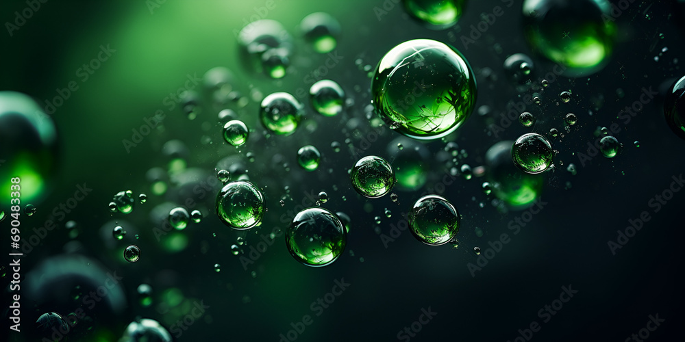 Background in green with little bubbles
