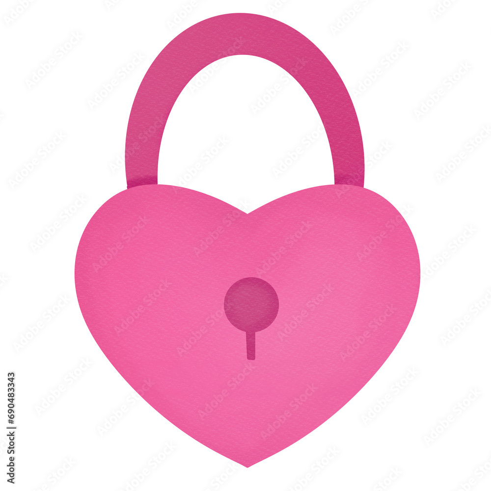 Padlock, pink head shape, Valentine's Day Padlock, pink head shape, Valentine's Day