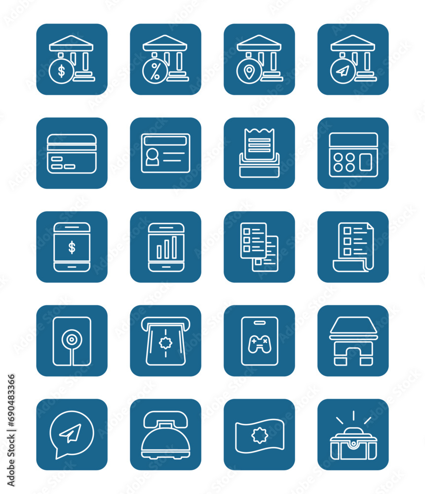 Finance and Business Icons set. simple set of finance icons. editable vector