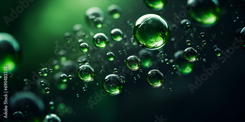 Background in green with little bubbles 