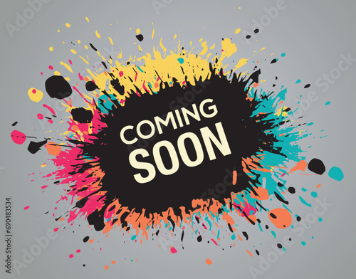 Coming soon splash design in multiple splash vector