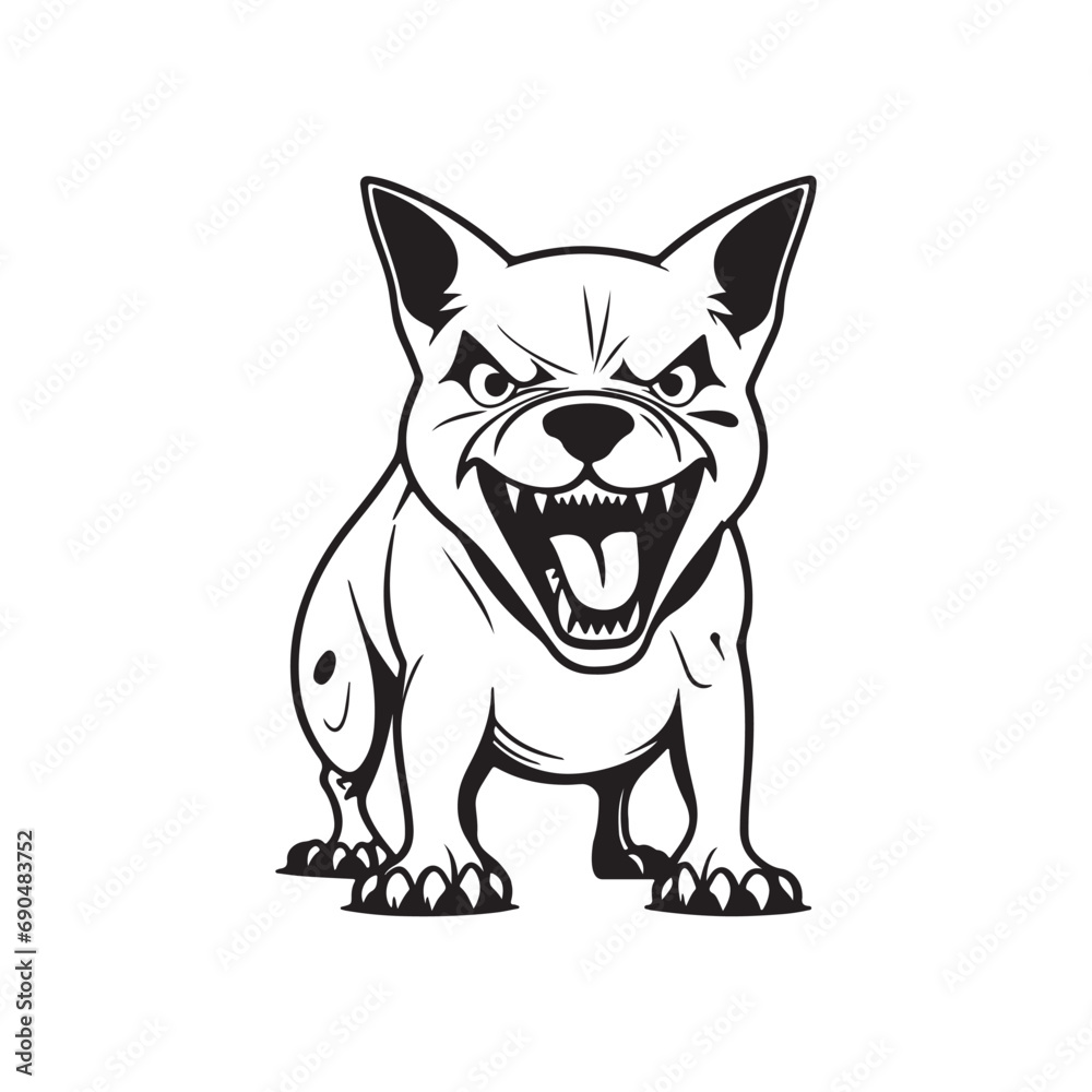 Obraz premium hand drawn agree dog face cartoon vector