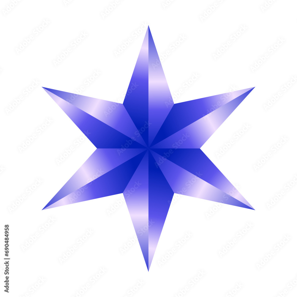 Vector decorative blue star on white background Vector decorative blue star on white background