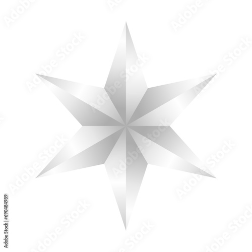 Vector decorative sliver star on white background
