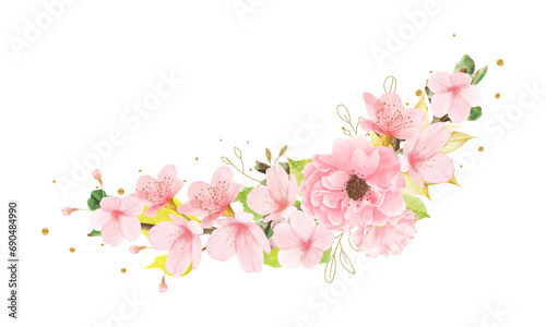 Fototapeta Naklejka Na Ścianę i Meble -  Vector cherry blossom branches card design