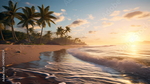 A serene beach scene