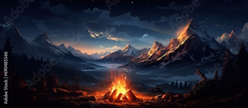 Mountain bonfire.