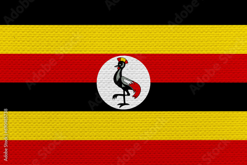 Flag Of Uganda Uganda flag vector illustration National flag of Uganda Uganda flag. Fabric flag of Uganda,.