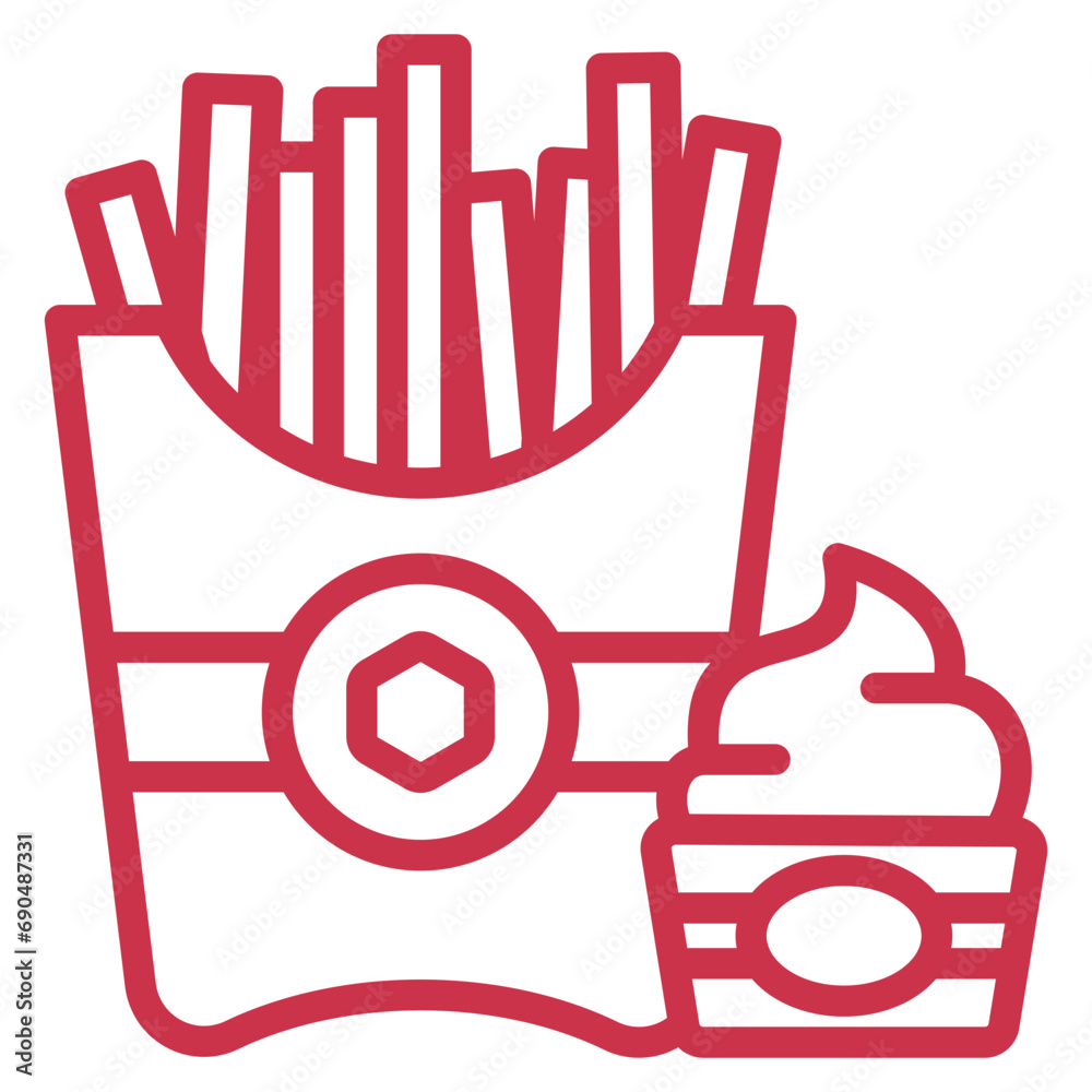 Obraz premium French Fries Icon Element For Design