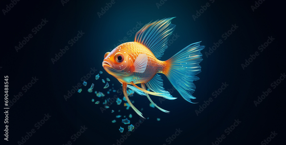 fish in the water, a cute tropical fish in an aquarium