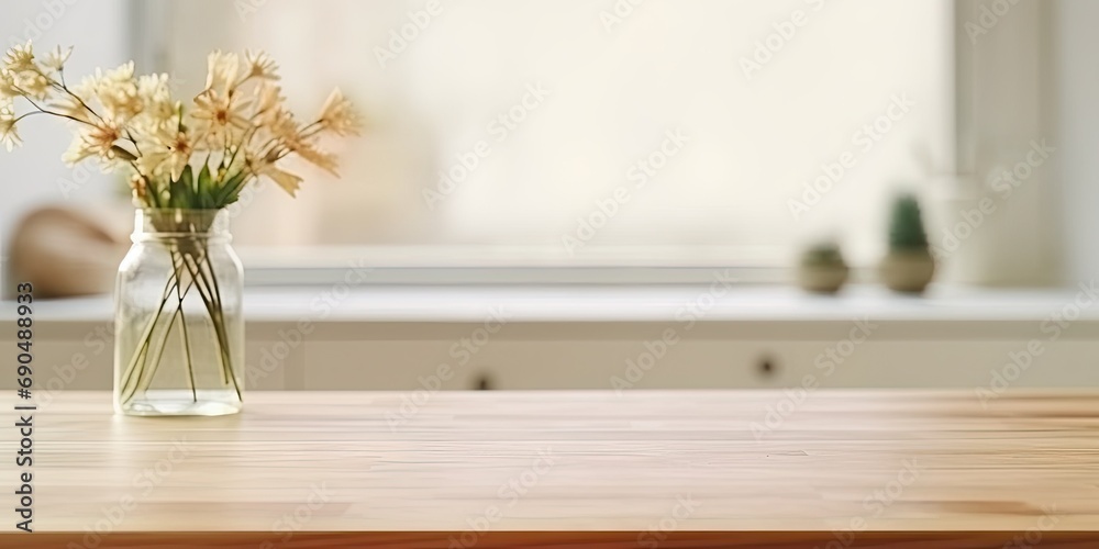 Modern wooden table with empty display space. Abstract and elegant background ideal for showcasing products or creating minimalist atmosphere in any interior setting Modern wooden table with empty display space. Abstract and elegant background ideal for showcasing products or creating minimalist atmosphere in any interior setting