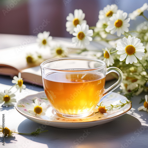 relaxing chamomile tea generative ai