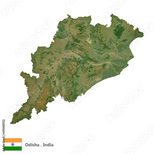 Odisha  State of India Topographic Map  EPS 