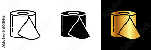 An essential hygiene icon representing a toilet paper roll, embodying bathroom cleanliness, comfort, and a fundamental item for maintaining personal hygiene.