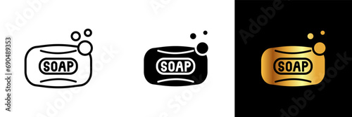 An essential hygiene icon representing a soap bar, embodying cleanliness, freshness, and a fundamental cleansing agent for maintaining personal hygiene and a revitalizing shower experience.
