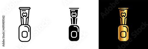 A hygiene and convenience icon representing a toothpaste dispenser, epitomizing cleanliness, dental care, and an essential tool for effortless toothpaste application.