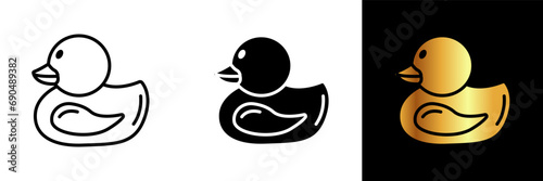 A playful icon representing a rubber duck, epitomizing childhood, bath time fun, and a whimsical accessory for adding a touch of joy to any bathroom.
