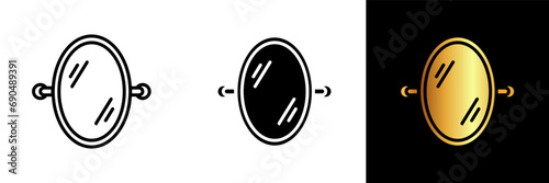 A reflective essential icon representing a mirror, epitomizing self-reflection, grooming, and an indispensable accessory for personal care and styling.